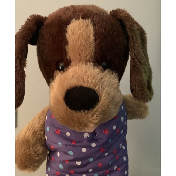 Build A Bear Dog Caramel Pup Plush Brown Ears Tongue Sticking Out With Vest - Picture 2 of 11